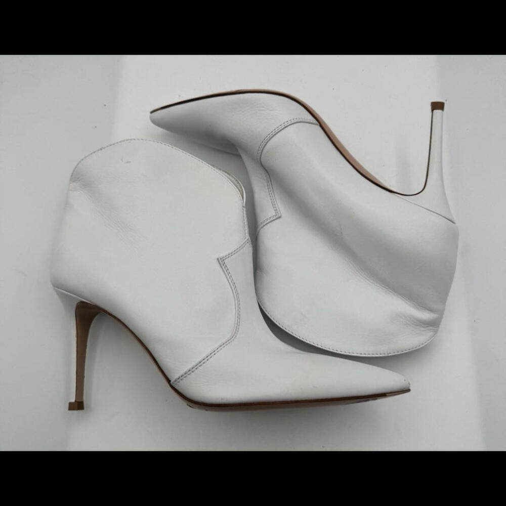 Gianvito Rossi Mable 85 Leather Pointed Toe Heel Boots White Size 37.5 - Picture 5 of 11